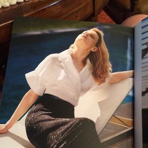 St. John evening gown. Black and white.